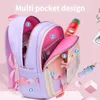 Sacs d'école coréens sacs à dos pour filles étudiantes de 7 à 14 ans, sacs à dos multi-poches imperméables Kawaii Mochila pour écoliers 240111