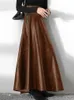 Mode solide Mujer Faldas ZANZEA PU cuir Maxi jupes femmes élégant OL longue Saias décontracté taille haute fermeture éclair Jupe Femme 240110
