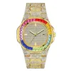 Часы в стиле хип-хоп Trend Explosive Flash Rainbow Sky Star Advanced Full Watch с цветным бриллиантовым корпусом