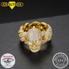 Anéis de luxo banhado 18k ouro s925 prata esterlina esqueleto anel homens d cor moissanite diamante com certificado na moda hip hop jóias