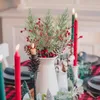 Decoratieve bloemen Kunstmatige pijnboomtakken Kerstgroen Planten Naalden Diy Cederprikkers Sprays Levering Kerstslinger Krans Ambacht