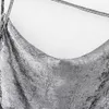Zach Ailsa Early Spring Womens Fashion Sexy Hanging Strap Silk Texture One line Neck Underwear Dress 240111