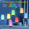 1 lampe de table LED, veilleuse tactile LED, rechargeable par USB, télécommande à intensité variable avec modes multicolores, minuterie, lampe de côté portable pour chambre à coucher, salon