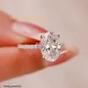 Anel de designer yuyyyy personalizado 18k ouro branco d oval cut moissanite jóias femininas anel de noivado anel de casamento