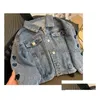 Jackets Girls Love Heart Embroidery Denim Jacket Kids 싱글 가슴 아웃웨어 패션 어린이 캐주얼 옷 Q917 DHSKP