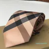 Cravate de luxe pour hommes damier cravates matelassées cravate de créateur à carreaux cravate en soie avec boîte noir bleu blanc