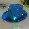 Bonés de bola 1 pc brilhando chapéu prop jazz lâmpada colorida para homem mulher