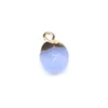 Pendant Necklaces 2pcs Natural Stone Section Obsidian Aquamarine Healing Crystals Charms For Jewelry Making DIY 8x12mm