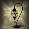 Lot de 10 lampes de table en mosaïque turque faites à la main – Veilleuse marocaine col de cygne avec ampoule LED, lampe de chevet en verre pour décoration d'intérieur unique