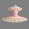 Scene Wear Flower Girls Professional Ballet Tutu klänning Vuxna barn Kvinnor Platter Pancake Swan Lake Ballerina Dance Costume