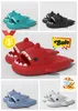 Sandálias de grife, chinelos de tubarão de graffiti masculino feminino dos desenhos animados sapatos esportivos de banheiro sandálias de praia de verão sapatos esportivos casuais ao ar livre