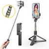 Tripés L03 Sem Fio Bluetooth Selfie Stick Portátil Extensível Long Stand Live Dobrável Tripé para Android iPhone GoPro Câmeras