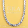 Moda RTS 5 mm Moissanite Diamond 7 ~ 26 cali srebrny srebrny S925 Łańcuch tenisowy Minsanite Biżuteria hip -hopowa