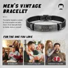 Braccialetti Braccialetti iniziali con incisione personalizzata per uomo Infinito Data personalizzata Coppia Nome Bracciale in pelle Gioielli punk Regalo per lui