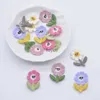 Andere Kunst und Handwerk 20 Stück 18 * 26 mm bestickte Strickblume für DIY Hut Kleidung Hochzeit Nähen Patches Kopfbedeckung Clips Dekor Zubehör YQ240111