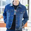 Denim Jackets Man Black Short Jeans Coat for Men Casual Slim Button G in Original Korea Winter Oversize Size L Outwear Large 240110