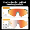 ROCKBROS Pochromic Cycling Glasses Polarized Adjustable Nose Support Myopia Frame Sports Sunglasses Men Women Eyewear Goggle 240111