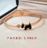 Brazalete de perro encantador, joyería de regalo, brazalete de acero de color oro rosa, brazalete de circonia cúbica/pulsera, brazalete de mujer de moda 240110