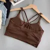 LL TYTATORY Sporty Longline Bas Bra Medium Wsparcie B-D kubki jogi stanik joggera Topy zbiornikowe wierzchnie dresowe gym legginsy nagie poczujki potu