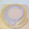 Passed Vvs Test Hip Hop Jewelry Necklace 15mm Cuban Chain GRA Ice Out Moissanite Diamond Cuban Chain Popular with Rappers