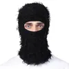 Balaclava angustiado malha rosto cheio máscara de esqui adequado para homens mulheres gorros chapéus crânios camuflagem inverno quente chapéus à prova de vento 240110