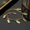 Bracelets Qitian Personalized Custom Name Bracelet Engraved Text For Women/Men Stainless Steel Jewelry Handmade Bracelets Gift