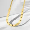 Ketting oorbellen set roestvrij staal geometrische vierkante hanger armband oorbel meisjes goud kleur plat slangenketen sieraden geschenken