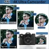 Acessórios Câmera digital de alta definição 4k 3 polegadas 48mp 16x Zoom digital Flip Screen Foco automático para fotografia no Youtube Lente externa