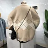 Bobokateer xadrez cardigans casacos de inverno para mulheres quente malha casual suéteres de mujer diamante verificação roupas outono 240111