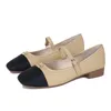 2024 Bahar Tasarımcı Kadın Ayakkabı Yeni Yay Renkli Bej Siyah Düşük Topuk Kare Baş Sığ Ağız Tek Ayakkabı 36-41