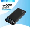 Banques d'alimentation pour téléphone portable Chargeur portable Banque d'alimentation 10000mAh 20000mAh Batterie externe LED QC3.0 PD Charge rapide PowerBank 10000 20000 mAh pour miL240111