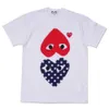 Designer TEE Com Des Garcons Twin Polka Dot Heart Short Sleeve T-shirt White Unisex Japan Best Quality EURO size