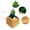 Emballage cadeau Boîte de faveur de fête Boîtes de bonbons d'ananas Hawaii Luau Anniversaire Tropical Summer Beach Thème Fournitures 10pcs