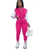 Outono Primavera Sports Outfits Womens Tracksuits Designer Varsity Baseball Jackets Sweatpants Suits Two Piece Matching Set