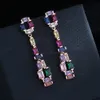 Earrings Exquisite Colorful Tourmaline Ladies Earrings Natural Gem Amethyst Earrings Wedding Engagement Bridal Boutique Jewelry