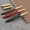 Luxe Kwaliteit merk Rood hout Vulpen messing Koper Kalligrafie Gouden M Penpunt INKT pen Business Kantoor schoolbenodigdheden 240111