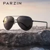 PARZIN Classic Aviation Men Sunglasses Brand Design Alloy Frame Pilot Polarized Sun Glasses For Driving Male Black UV400 240110