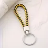 30pcs/Lot Bulk PU Leather Braided Woven Rope keychain For Women DIY bag Key Chain Men Holder Car Keyring Metal Jewelry wholesale 240110