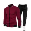 Outono e inverno moda beisebol wear zíper gola com capuz casaco masculino casual xadrez cardigan cores sólidas terno S-3XL 240110