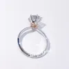 Ringe Tianyu Gems 8 mm 2 ct rund DEF HA Cut Moissanit Ringe Damen 10 K/14 K/18 K Weißgold Roségold Hochzeit Verlobungsring Schmuck