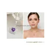 Colares de pingente clássico coroa pingente colar moda 925 esterlina sier cristal austríaco roxo / sier onda de água gota entrega jóia dhsjd