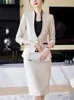 Yitimuceng Set slim da 2 pezzi per donna Fashion Office Ladies Manica lunga scollo a V Blazer a bottone singolo Abiti con gonna chic 240110