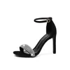 Summer High Sandals heeled Women s Crystal Open Toe Black Gold Heels Ladies Dress Shoes Crytal Heel Ladie Dre Shoe