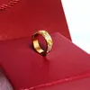 Designerringar nagelring designer för kvinnor titan stål rosguld silver pläterad med full diamantringar bröllop engagemang gåva 4 5 6mm flera storlek med låda