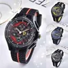 Montre de sport de luxe pour hommes, formule F1, bracelet en caoutchouc, Quartz en acier inoxydable, décontractée, Clock198a