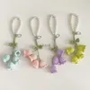 Outras artes e artesanato Criativo Lã Crochê Bolling Orquídea Chaveiro Ins Cute Girl Pearl Chain Chaveiro Feito à Mão Saco de Malha Pingente Charme Presente YQ240111