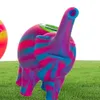 Tuyau à main en silicone éléphant avec bol en verre Longueur 123mm Tuyaux d'eau de couleur silicone de qualité alimentaire Bongs6381344