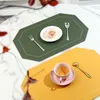 Table Mats Two-color Leather Placemat Front And Back Double-color Thermal Insulation Anti Scalding Oil Stains Dining Decor Mat