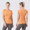 Lu lu limon kadın b yoga kıyafeti kısa kollu tshirts çim renk spor gömlekleri excerise spor salonu fiess kızlar jogging spor giyim nefes alabilen aşınma reath