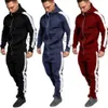 Mens Tracksuits Sports Suit Män Varma svettdräkter Set färgmatchande sportkläder stor storlek Sweatsuit Male S-3XL 64YX